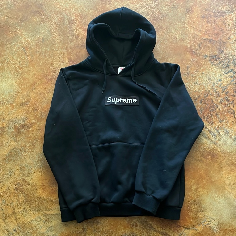 Supreme Hoodie Sweater Medium Mens Black Box Logo Hooded Pullover #3688